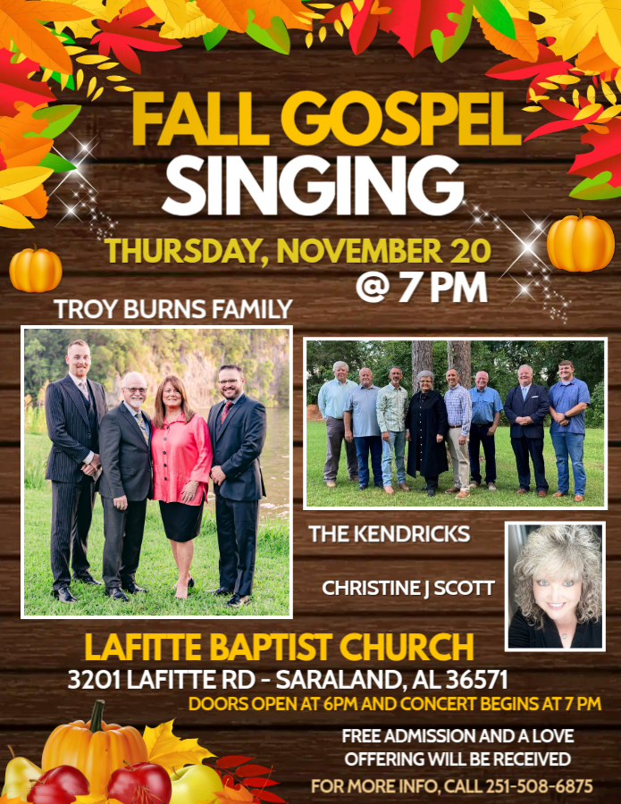 Fall Gospel SInging Nov 20 2025 Fall Gospel Singing